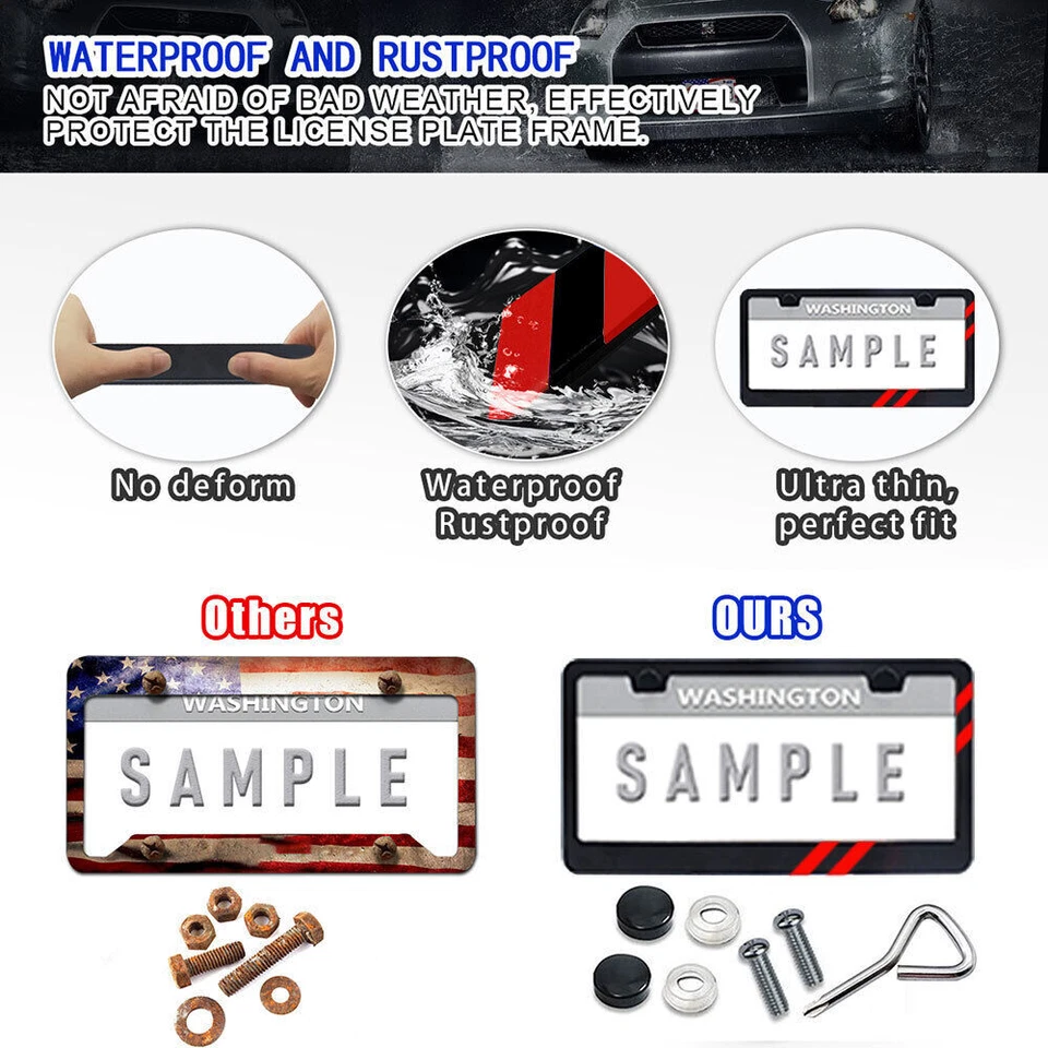 2 шт. для Dodge Charger Durango красная рама номерного знака автомобиля черный металлический чехол - Изображение 4 из 4