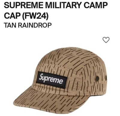 Supreme Rain Drop Military Camp Cap (Tan)(FW24) | eBay