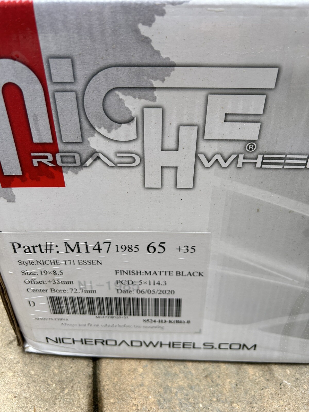 niche wheel 19 X 8.5 Brand New