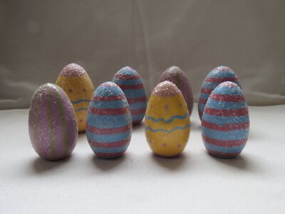 Vintage Wooden Painted Easter Eggs
