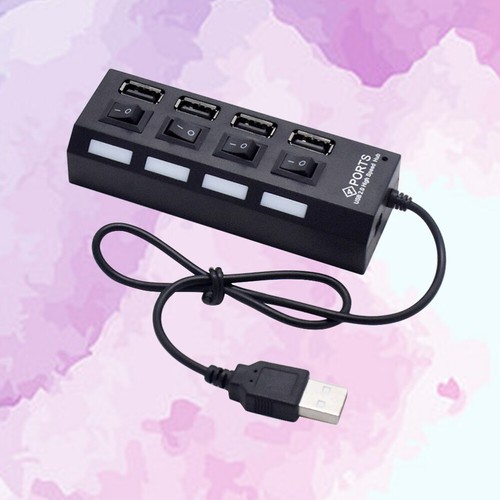 USB HUB 4 Sockets Independent USB 2.0 Divider(Black) USB Adapter - Zdjęcie 8 z 12