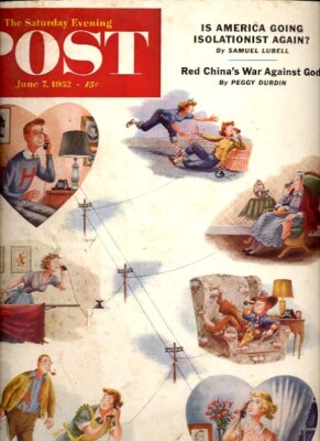 MAG: SATURDAY EVENING POST-AD POSTER-6/7/1952 VG