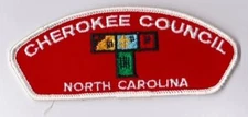 Cherokee Council North Carolina White Border Cloth Backing Pre-FDL CSP