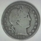 1908 D  Barber Half Nice collector grade silver piece FREE ship in the USA