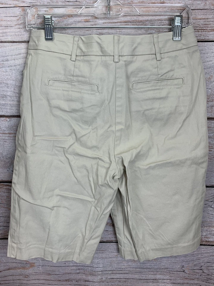 Pantalones Cortos Dressbarn Caqui Elásticos Cintura Bolsillos Cremallera Mosca ELASTIZADOS USADOS EN EXCELENTE ESTADO Para Mujer talla 6 Foto 3 de 4