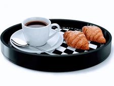 Round Lucite Serving Tray. NIB