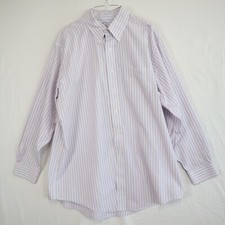 Brooks Brothers Shirt Mens 17-34 Classic Non-Iron Button Up Striped Long Sleeve