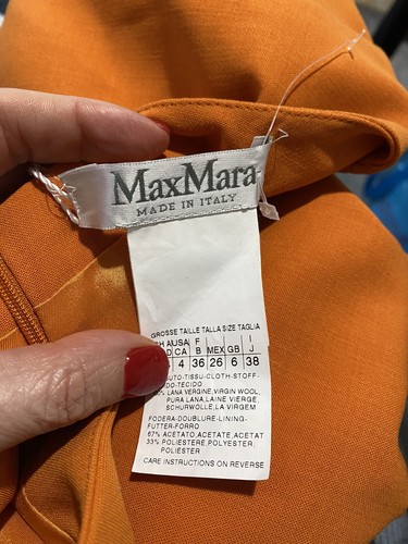 Max Mara Orange Pure Wool Short Sleeve Shift Dress $795 NWT Size 4 - Picture 10 of 12