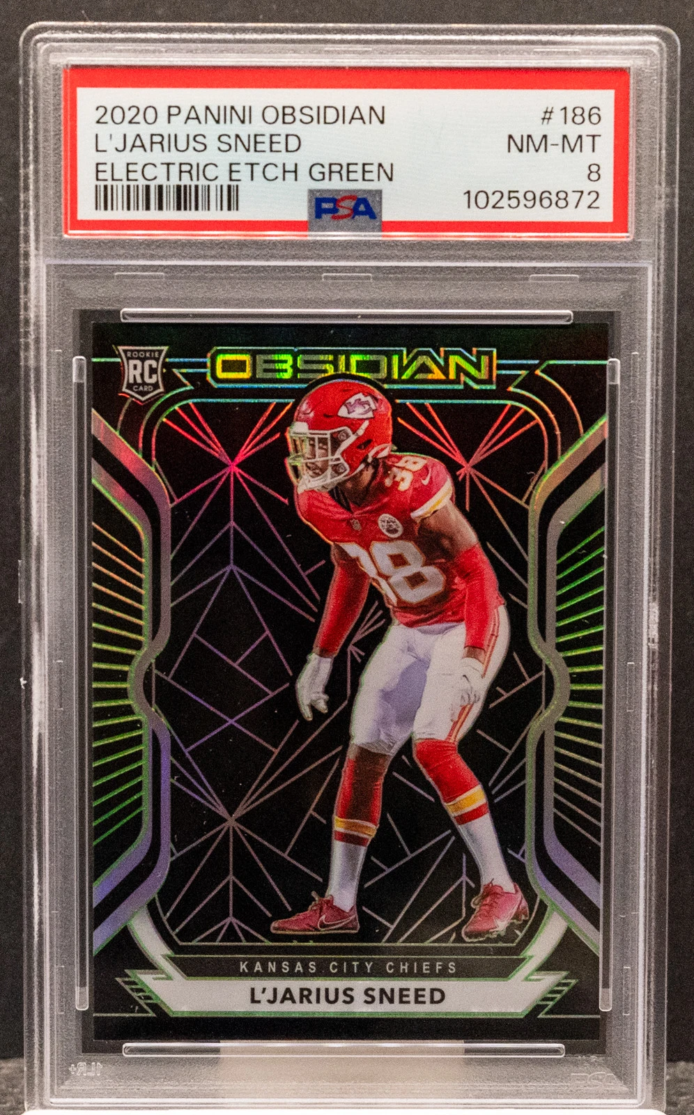 L'Jarius Sneed Panini Obsidian #186 Electric Etch Green