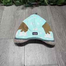 Patagonia Reversible knit shepra Beanie Hat UNISEX BABY 3-6 mo BUFFALO