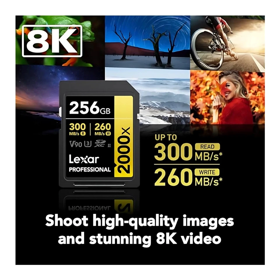 Lexar Professional 256GB 2000x UHS-II SDXC Memory Card (2-Pack) Bundle (3 Items) - Image 3 of 4