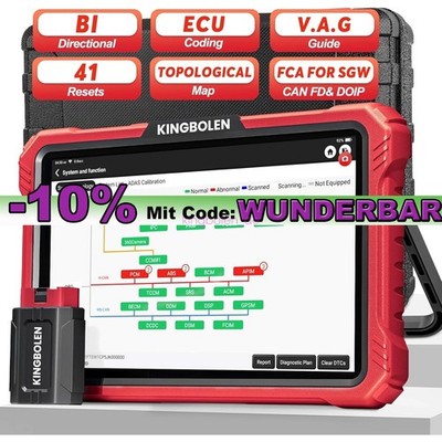 KINGBOLEN K10 PRO 10'' CANFD DoIP Car Fahrzeugdiagnosegerät Tool ECU Codierung DE