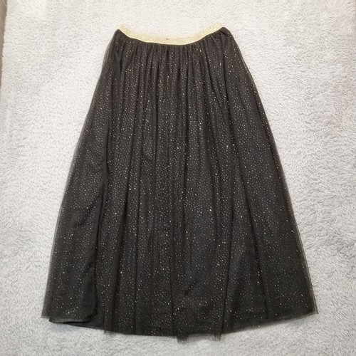 Cat & Jack Skirt Girls L 10-12 Black Glitter Sheer Lined