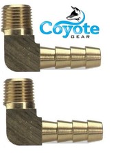  Ships Fast 2-Pack 3/8 in Hose Barb X 1/8 NPT Brass Elbow