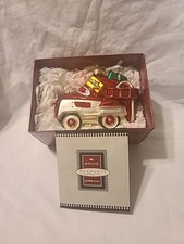 (H) NEW 1998 Hallmark Keepsake Blown Glass Ornament 1955 Murray Fire Truck