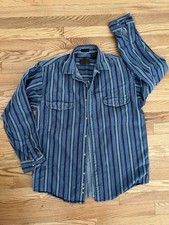 Vtg Eddie Bauer Elkhorn Twill Men Button Down Shirt, Size M Heavyweight Cotton
