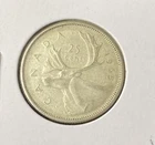 1965 Canada 25 Cents Quarter 0.8000 Silver ASW 0.15 Oz Coin Free Shipping
