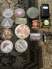 Vintage Tin Lot of 8 Empty Tins Various Brands & 6 Tin Signs Collector’s Tins