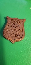 VINTAGE Brass 1980 USA OLYMPICS Belt Buckle Paul Rollins Assoc Danbury CT
