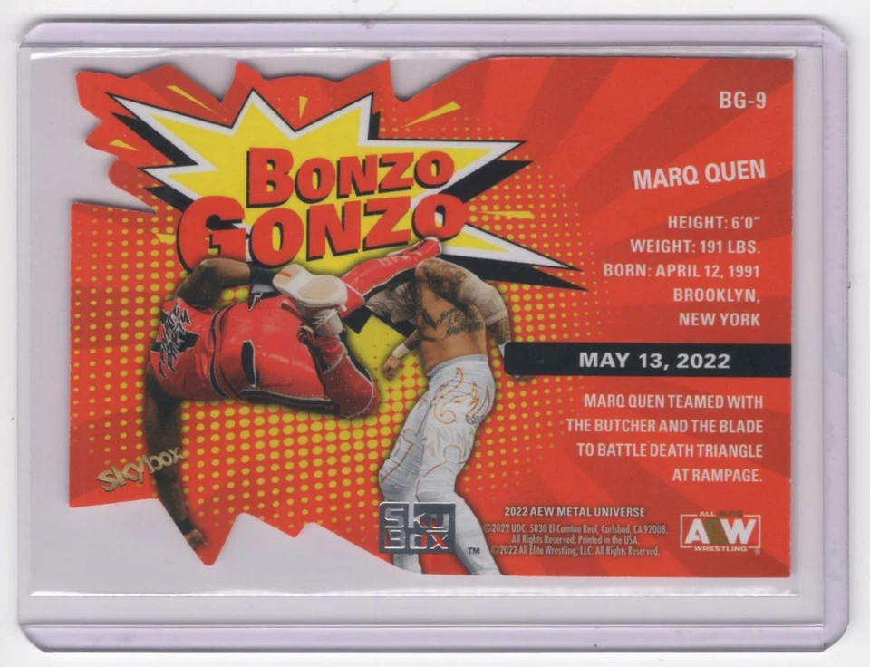 -2022 SkyBox Metal Universe AEW Bonzo Gonzo Marq Quen #BG-9 - Image 2 of 2