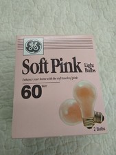 Vintage GE 60 Watt Soft Pink Light Bulb 120 Volts 675 Lumens 1000 Hours 1 Bulb 
