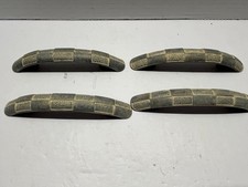 Vintage Lot 4 NOS Heavy Gray/Whitewash Textured Fixed Drawer Pulls