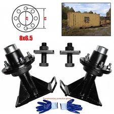 New upgrade 8x 6.5 Lug Superior Shipping Container Wheels, Bolt-on Spindle Kit