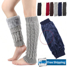 Women Leg Warmers Crochet Knit Extra Thick Knee High Warm Woolen Winter Socks