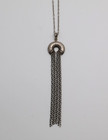 Signed GURHAN Sterling Silver Galapagos Hammered Tassel Chain Necklace — photo 1