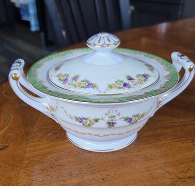 Albion Floral Gold Trim Made In Japan Fine China Sugar Bowl with Lid