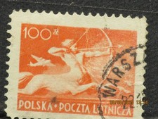 The listing is:(1)1948 Polish airmail stamp featuring a centaur-100-ZL-MNH