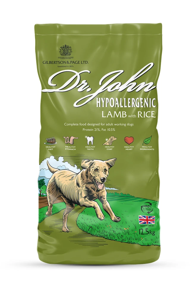 Dr John Hypoallergenic Wheat-Free Dry Dog Food 12.5kg Lamb with Rice
Opens in a new window or tab