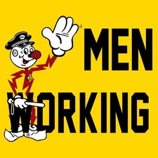 Reddy Kilowatt - Men Working NEW Metal Sign: 12" Square Made in USA