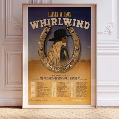 Lainey Wilson Whirlwind World Tour Poster Wall Art A0 Large Print Decor Country