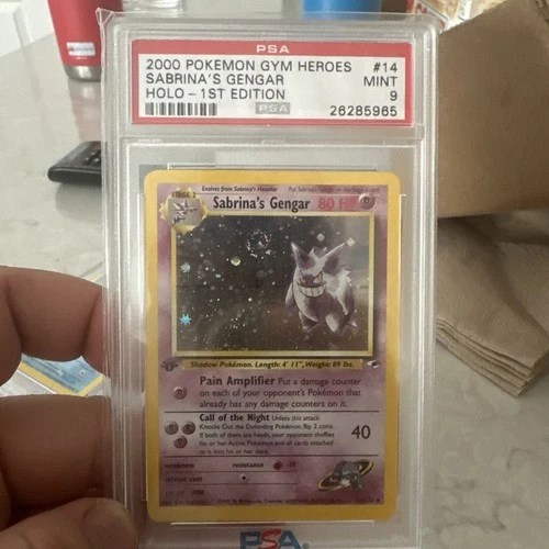 2000 POKEMON GYM HEOES — PSA 9 — SABRINA'S GENGAR – HOLO 1ST EDITION #14