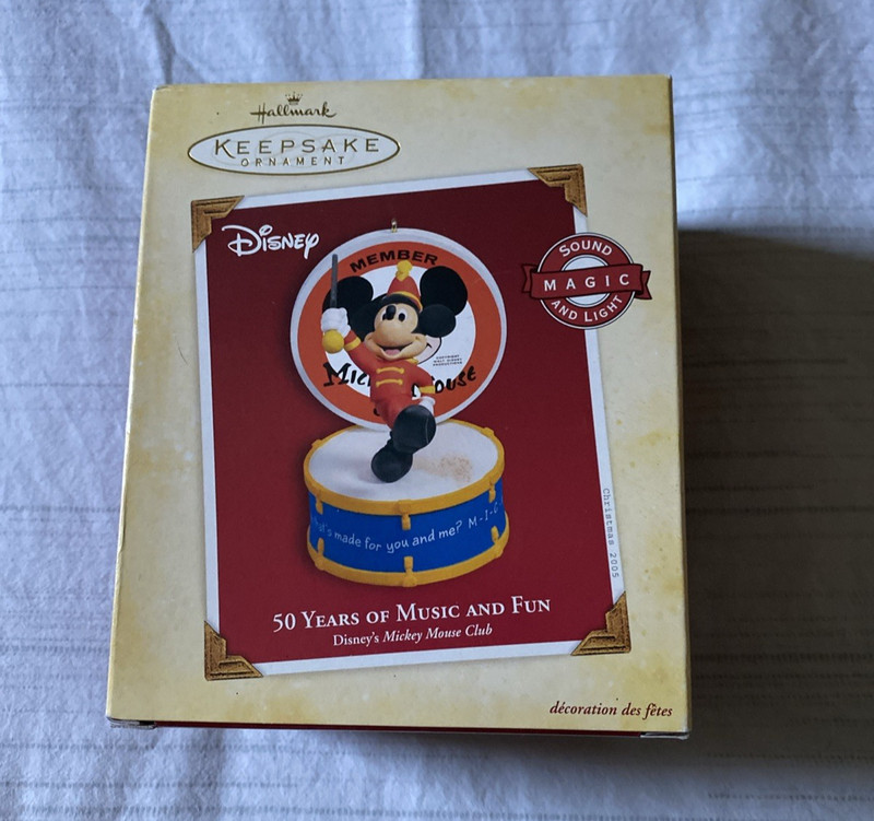 Hallmark Ornament Disney 50 Years Of Music & Fun Mickey Mouse Club Sound & Light