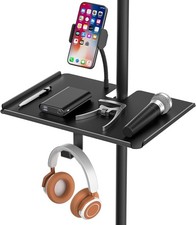 Multi-Functional Metal Microphone Stand Tray with Holder - Universal Mic Stan...