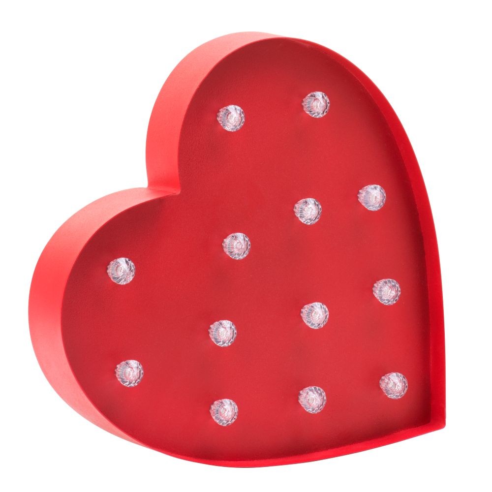 Litecraft Heart Shaped Wall or Table Integrated LED Sign Light - Red Clearance