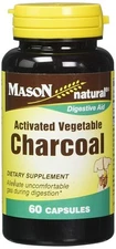 Mason Natural Digestive Aid Activated Vegetable Charcoal Supplement Capsule 60Ct