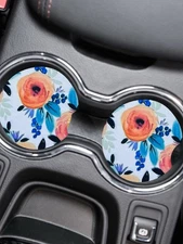 Floral Car Coasters - Neoprene