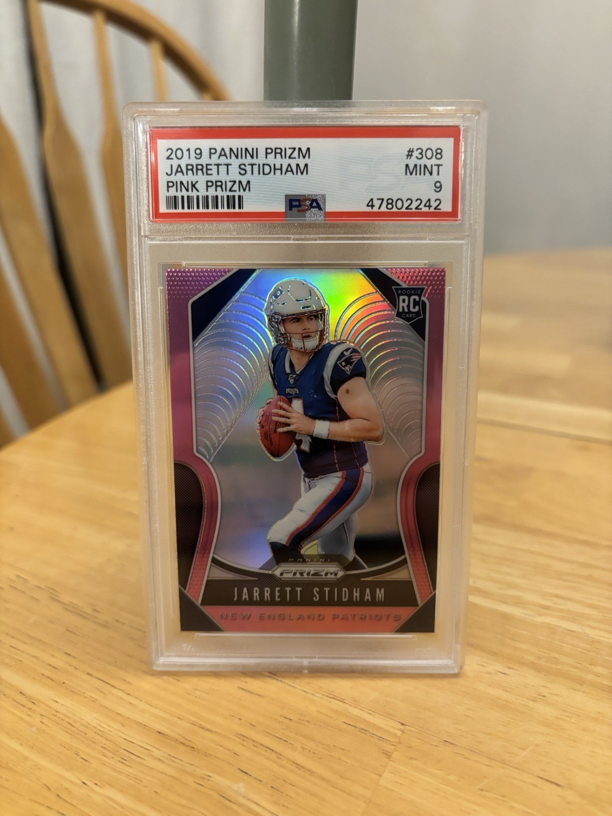 2019 Panini Prizm Rookies Jarrett Stidham #308 Pink Prizm (RC) PSA9