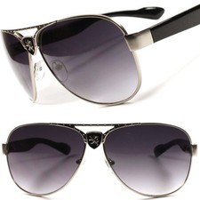Fashion Classic Vintage Retro Trendy Aviation Mens Womens Silver Sunglasses 
