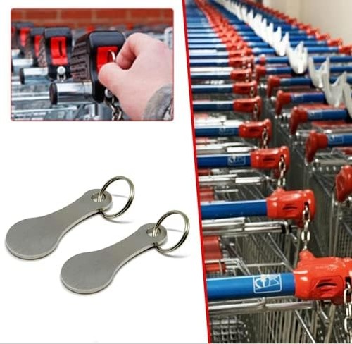 Mini Gettoni Portachiavi in Lega di Alluminio Carrello della Spesa - Piccolo Quarto Aldi... - Foto 2 di 5