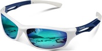 Sonnenbrille Herren Polarisiert UV400 Sportbrille TR90 Zum Angeln Laufen Fahrrad