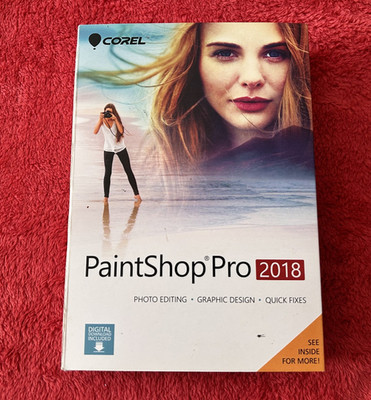 COREL PAINTSHOP PRO 2018 photo editing/graphic design software CD w/ KEY CODE