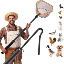 Chicken Catcher Net,37 to 64in Chicken Catcher Leg Hook Extra Long Handle Animal