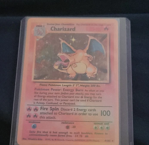 Pokémon Charizard Base Set 4/102 Holo Rare 1999 Wizards Stage 2 Flame Card