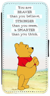 Winnie Pooh Bär Zitat für iPhone/Pixel/Galaxy bedruckte Klapp-/Geldbörse Handyhülle (B