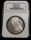 1885 O Morgan Silver Dollar  Rim Toning MS63 Vintage NGC Problem Free Holder