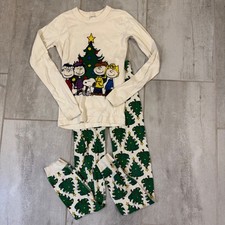 Peanuts Hanna Andersson Christmas Tree Pajama Set Kids Size 12 Organic Cotton